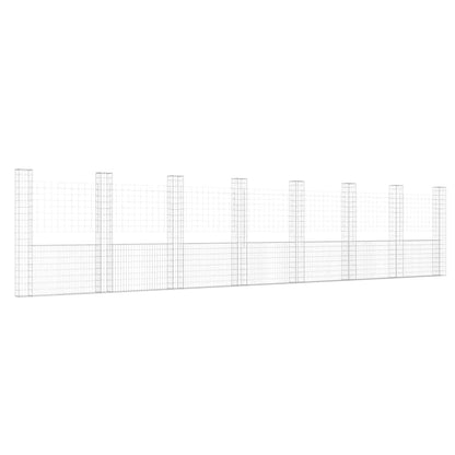 vidaXL Gabionenkorb U-Form mit 8 Säulen Eisen 860x20x200 cm