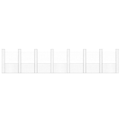 vidaXL Gabionenkorb U-Form mit 8 Säulen Eisen 860x20x200 cm