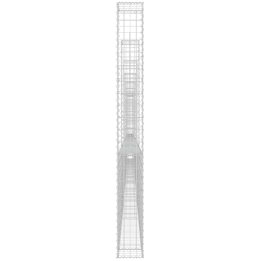 vidaXL Gabionenkorb U-Form mit 8 Säulen Eisen 860x20x200 cm
