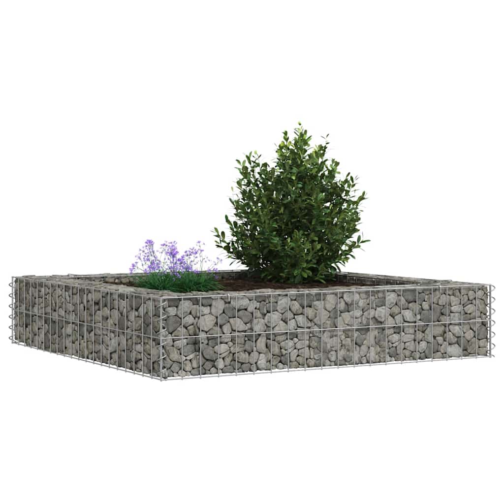 vidaXL Gabionen-Hochbeet Verzinkter Stahl 100x100x20 cm