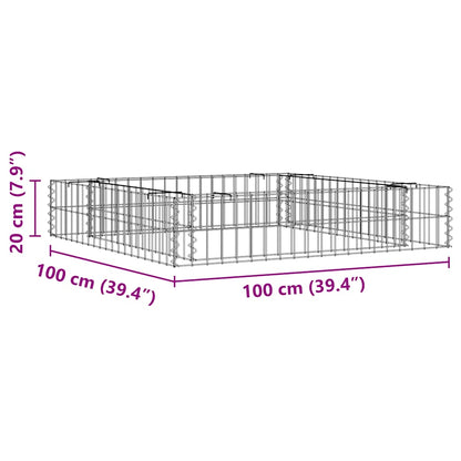 vidaXL Gabionen-Hochbeet Verzinkter Stahl 100x100x20 cm