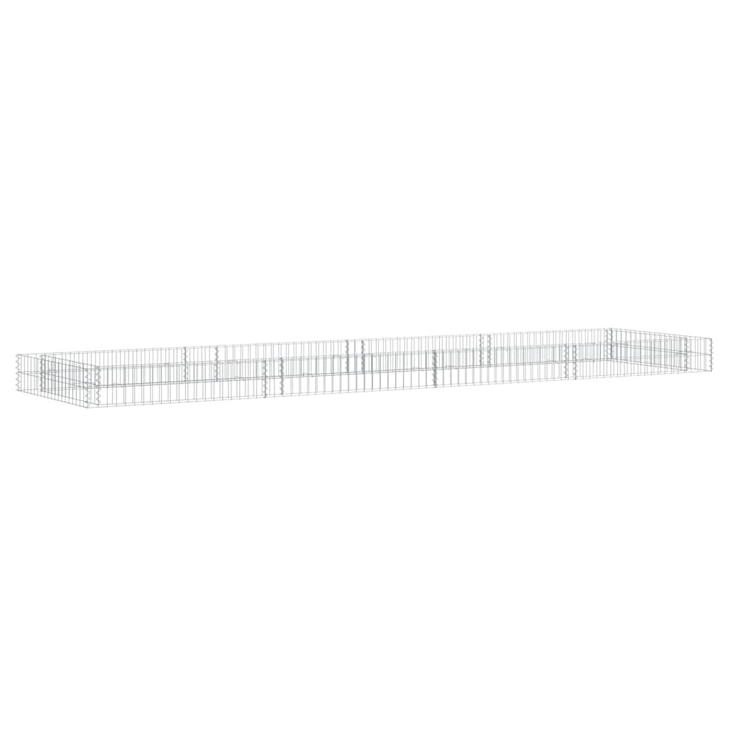 vidaXL Gabionen-Hochbeet Verzinkter Stahl 400x100x20 cm