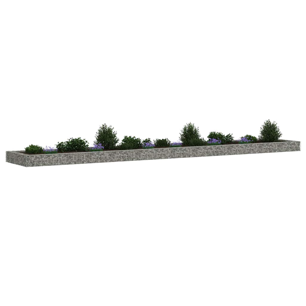 vidaXL Gabionen-Hochbeet Verzinkter Stahl 600x100x20 cm