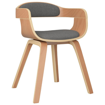 vidaXL Chaise de salle à manger gris clair en bois courbé et tissu