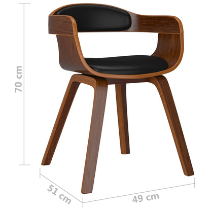 vidaXL Esszimmerstühle 2 Stk. Schwarz Bugholz und Kunstleder