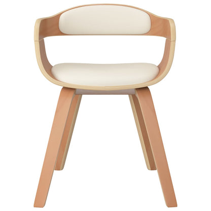 vidaXL Chaises de salle à manger 2 pcs Crème Bois courbé et similicuir