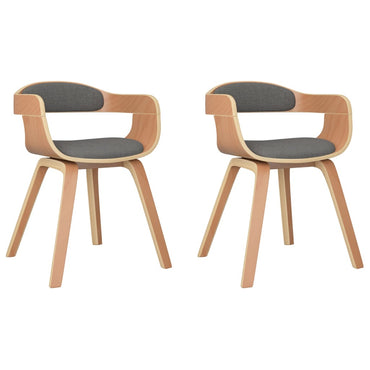 vidaXL Chaises de salle à manger 2 pcs Tissu et bois courbé Gris clair