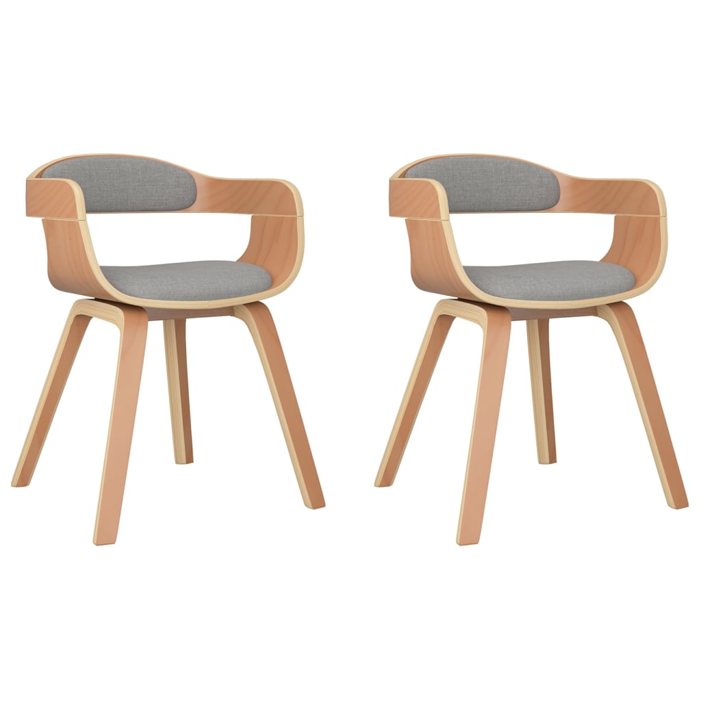 vidaXL Chaises de salle à manger 2 pcs Taupe Bois courbé et tissu