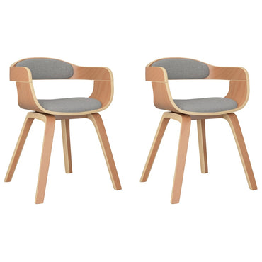 vidaXL Chaises de salle à manger 2 pcs Taupe Bois courbé et tissu
