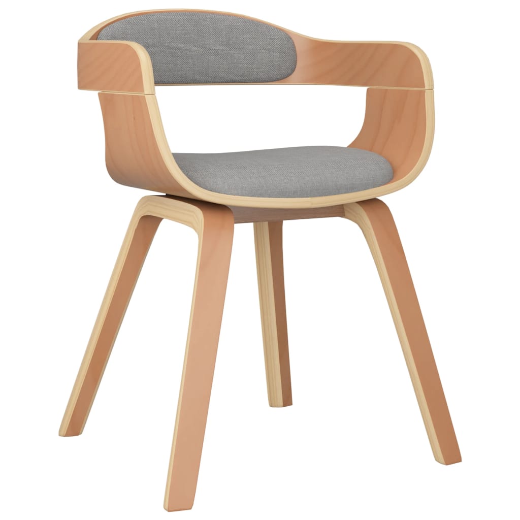 vidaXL Chaises de salle à manger 2 pcs Taupe Bois courbé et tissu