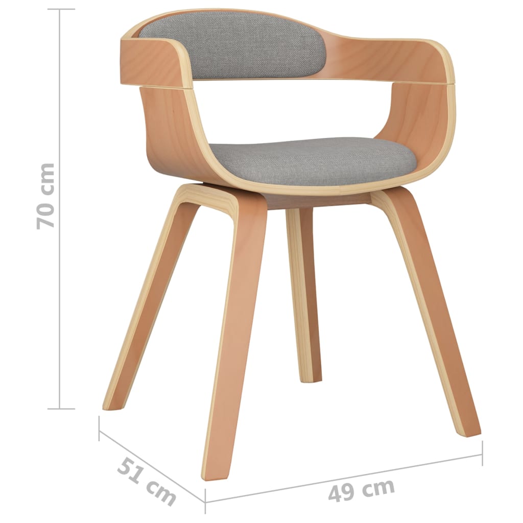vidaXL Chaises de salle à manger 2 pcs Taupe Bois courbé et tissu