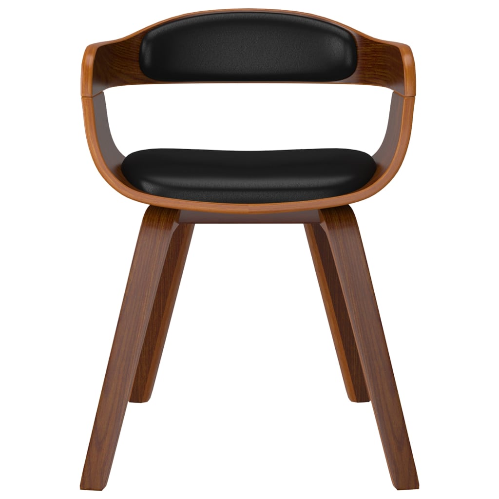 vidaXL Chaises de salle à manger 4 pcs Similicuir et bois courbé noirs