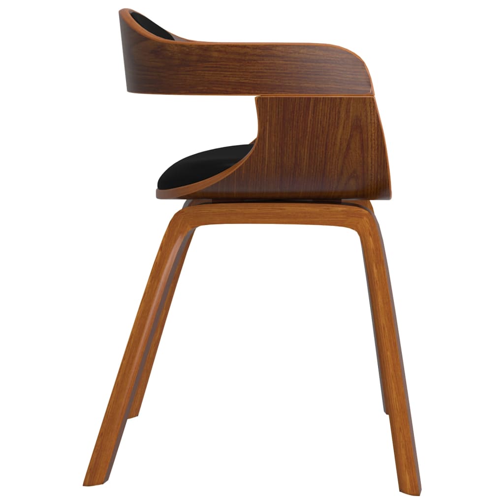 vidaXL Chaises de salle à manger 4 pcs Similicuir et bois courbé noirs