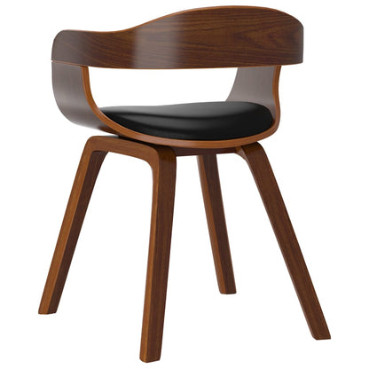 vidaXL Chaises de salle à manger 4 pcs Similicuir et bois courbé noirs