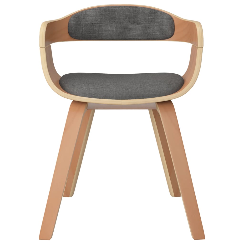 vidaXL Chaises de salle à manger 4 pcs Gris clair Bois courbé et tissu