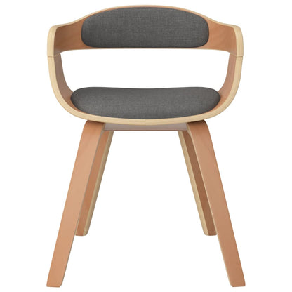 vidaXL Chaises de salle à manger 4 pcs Gris clair Bois courbé et tissu
