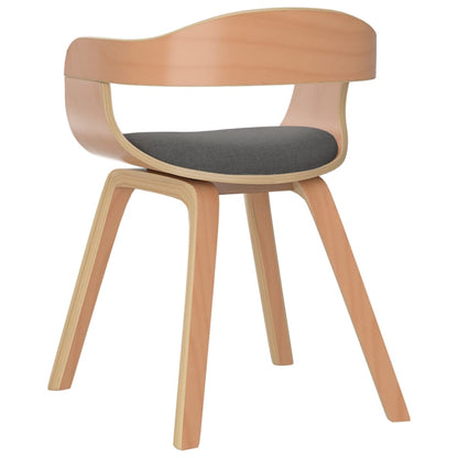 vidaXL Chaises de salle à manger 4 pcs Gris clair Bois courbé et tissu