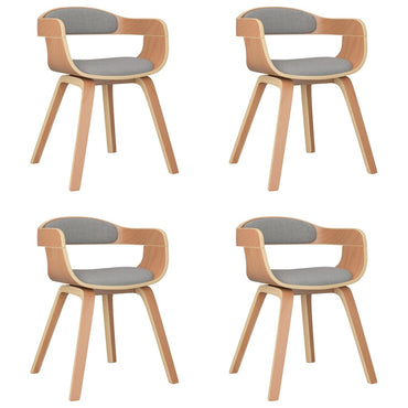vidaXL Chaises de salle à manger 4 pcs. Taupe Bois courbé et tissu