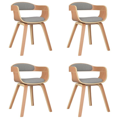 vidaXL Chaises de salle à manger 4 pcs. Taupe Bois courbé et tissu