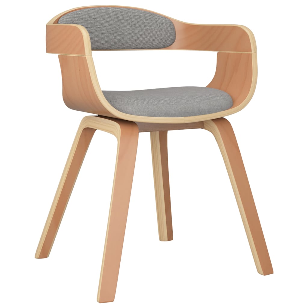 vidaXL Chaises de salle à manger 4 pcs. Taupe Bois courbé et tissu
