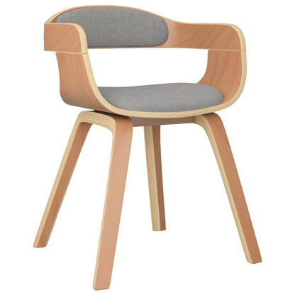 vidaXL Chaises de salle à manger 4 pcs. Taupe Bois courbé et tissu