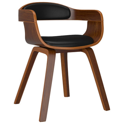 vidaXL Chaises de salle à manger 6 pcs Noir Bois courbé et similicuir