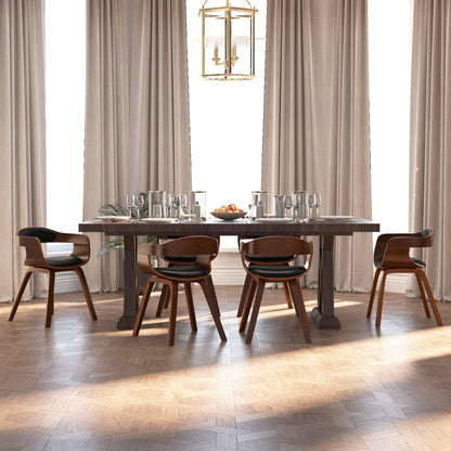 vidaXL Chaises de salle à manger 6 pcs Noir Bois courbé et similicuir