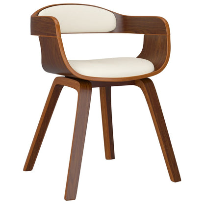 vidaXL Chaises de salle à manger 6 pcs Crème Bois courbé et similicuir