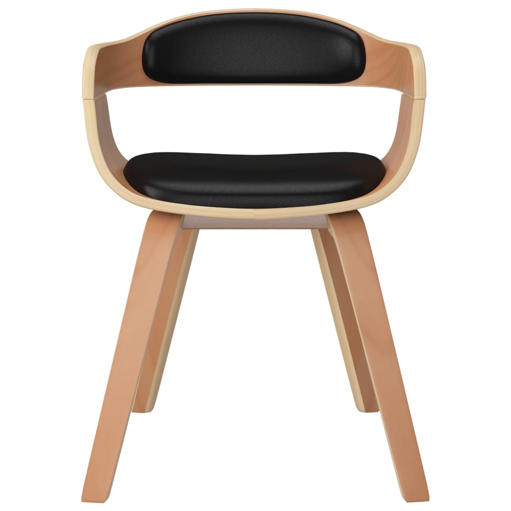 vidaXL Chaises de salle à manger 6 pcs Noir Bois courbé et similicuir