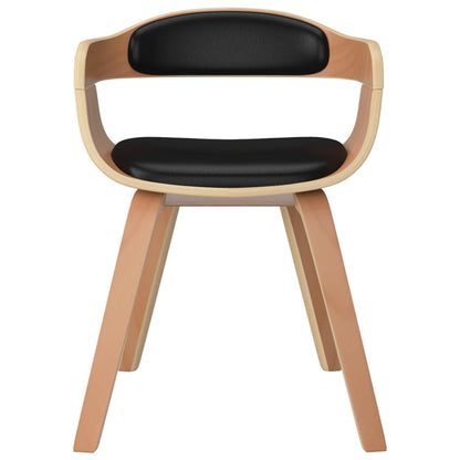 vidaXL Chaises de salle à manger 6 pcs Noir Bois courbé et similicuir
