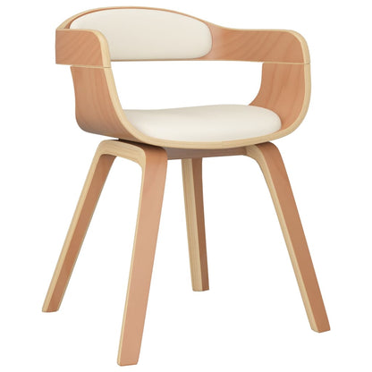 vidaXL Chaises de salle à manger 6 pcs Crème Bois courbé et similicuir