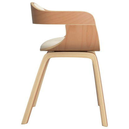 vidaXL Chaises de salle à manger 6 pcs Crème Bois courbé et similicuir