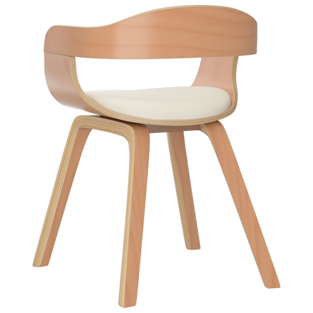 vidaXL Chaises de salle à manger 6 pcs Crème Bois courbé et similicuir