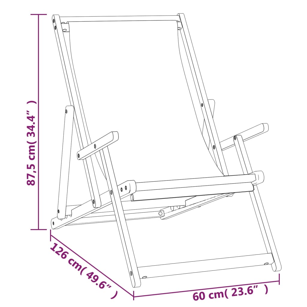 vidaXL Chaise de plage pliable en teck massif vert