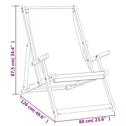 vidaXL Chaise de plage pliable en teck massif vert