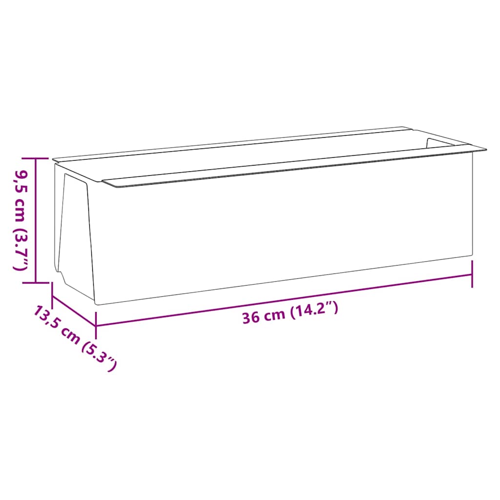 vidaXL Jardinières pour palettes européennes 12 pcs Gris 36x13,5x9,5 cm PP