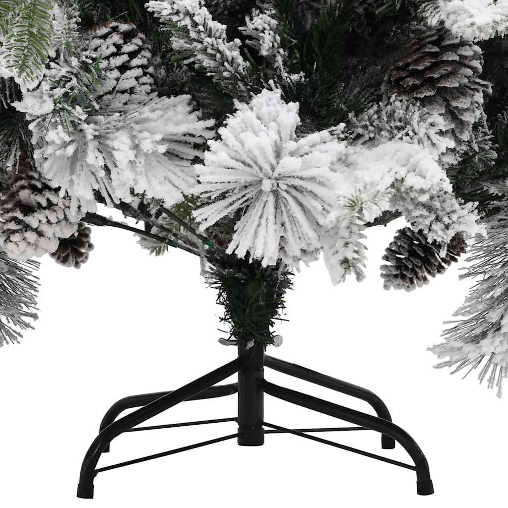 vidaXL Weihnachtsbaum mit Zapfen Beschneit 195 cm PVC & PE