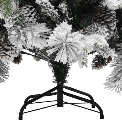 vidaXL Weihnachtsbaum mit Zapfen Beschneit 195 cm PVC & PE