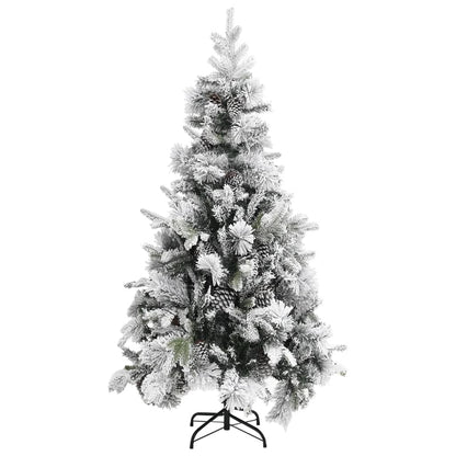 vidaXL Weihnachtsbaum mit Zapfen Beschneit 225 cm PVC & PE