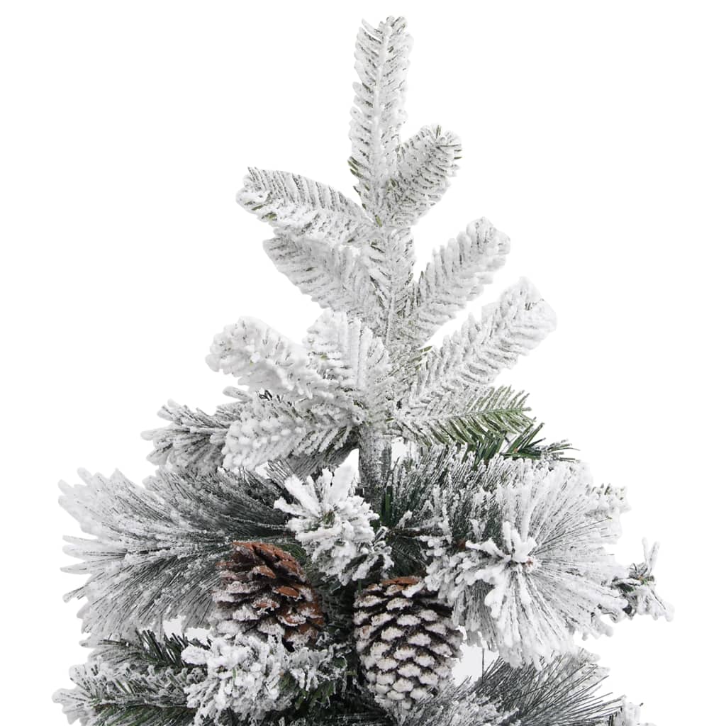 vidaXL Weihnachtsbaum mit Zapfen Beschneit 225 cm PVC & PE