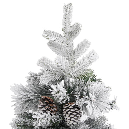 vidaXL Weihnachtsbaum mit Zapfen Beschneit 225 cm PVC & PE