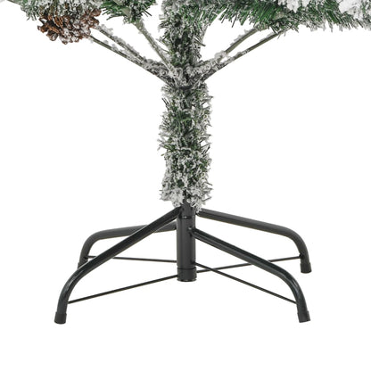 vidaXL Weihnachtsbaum mit Beleuchtung Schnee und Zapfen 195 cm PVC&PE