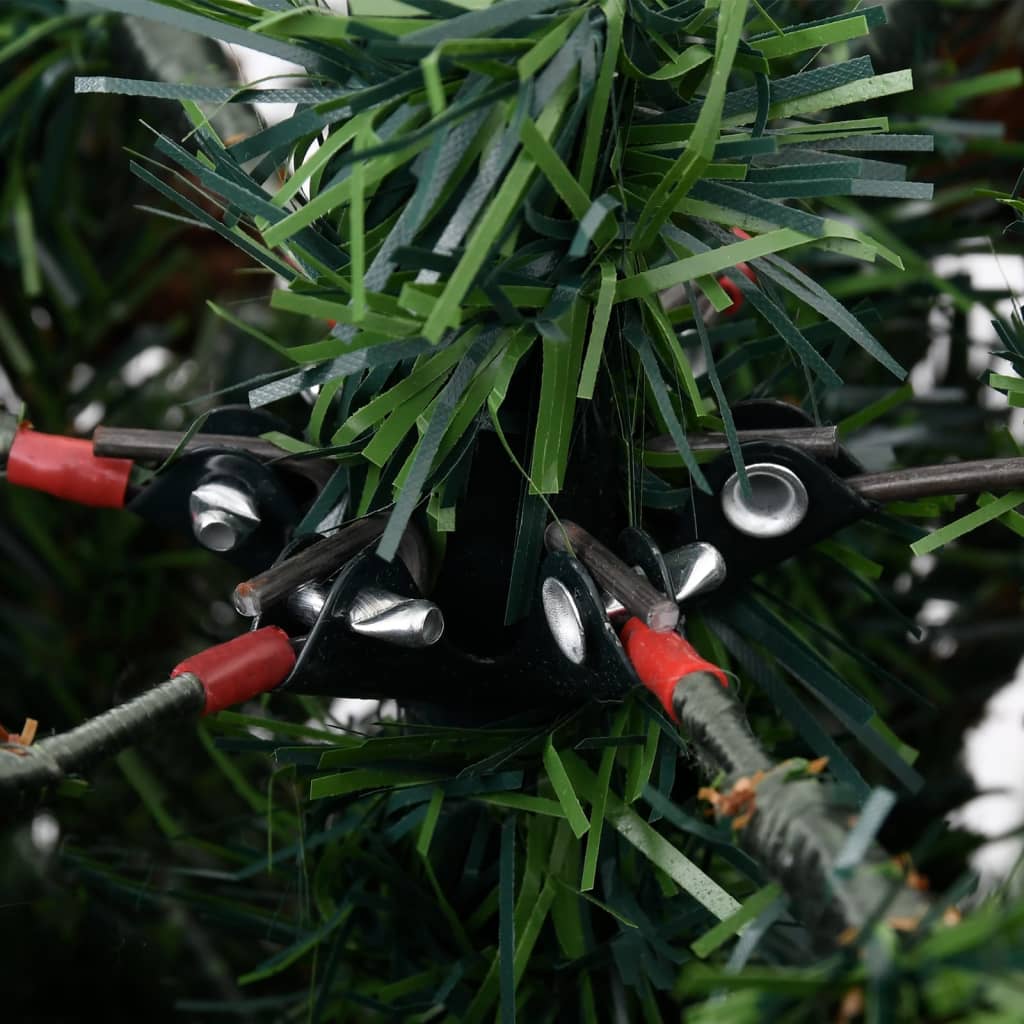 vidaXL Weihnachtsbaum mit Beleuchtung und Kiefernzapfen 195 cm PVC&PE