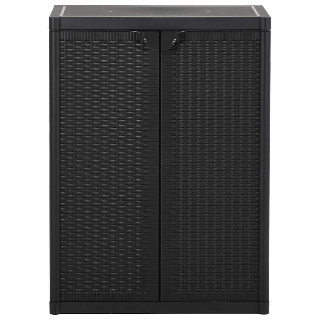 vidaXL Gartenschrank Schwarz 65x45x88 cm PP Rattan-Optik