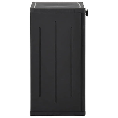 vidaXL Gartenschrank Schwarz 65x45x88 cm PP Rattan-Optik