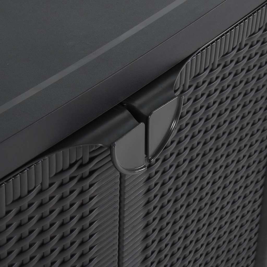 vidaXL Gartenschrank Schwarz 65x45x88 cm PP Rattan-Optik