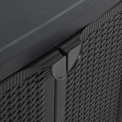 vidaXL Gartenschrank Schwarz 65x45x88 cm PP Rattan-Optik