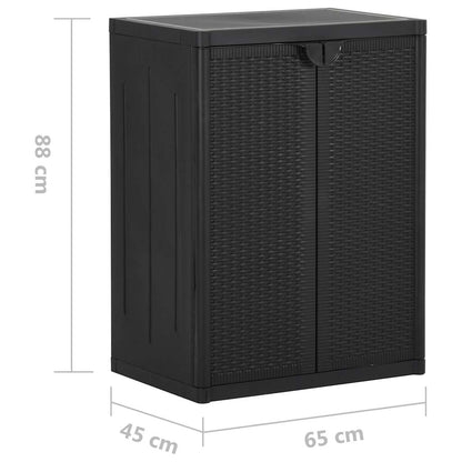 vidaXL Gartenschrank Schwarz 65x45x88 cm PP Rattan-Optik