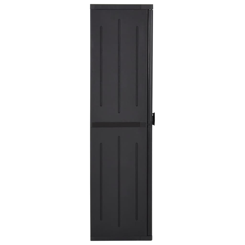 vidaXL Armoire de jardin Noir 65x45x172 cm PP rotin