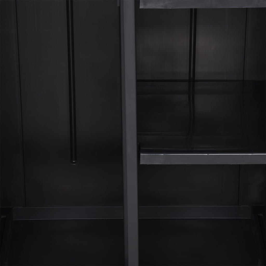 vidaXL Armoire de jardin Noir 65x45x172 cm PP rotin